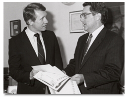 December 17, 1986 highlights Senator-Elect Harry Reid, left, showing Department of Energy Secretary John Herrington 