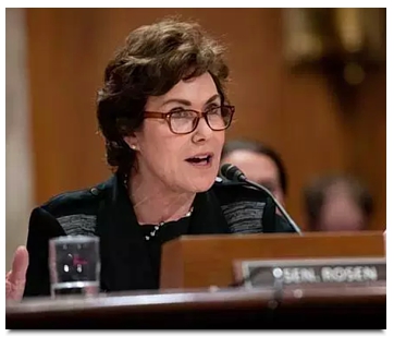 Sen. Jacky Rosen testifying May 1 against restarting the Yucca Mountain siting process. (Rosen Senate office photo).