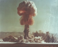Above ground nuclear testing in Nevada