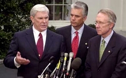 Governor Kenny Guinn, left, with Nevada Senators John Ensign and Harry Reid